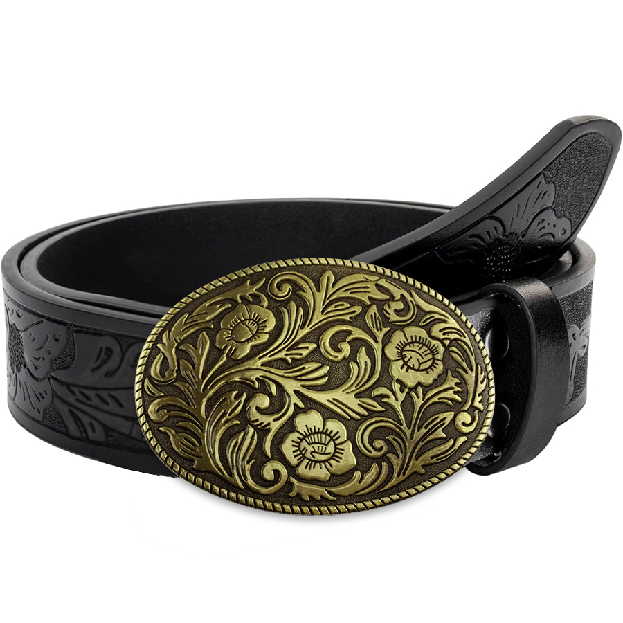Women Fashion Nz - Sabuk Gesper Motif Rumput Tang Gesper