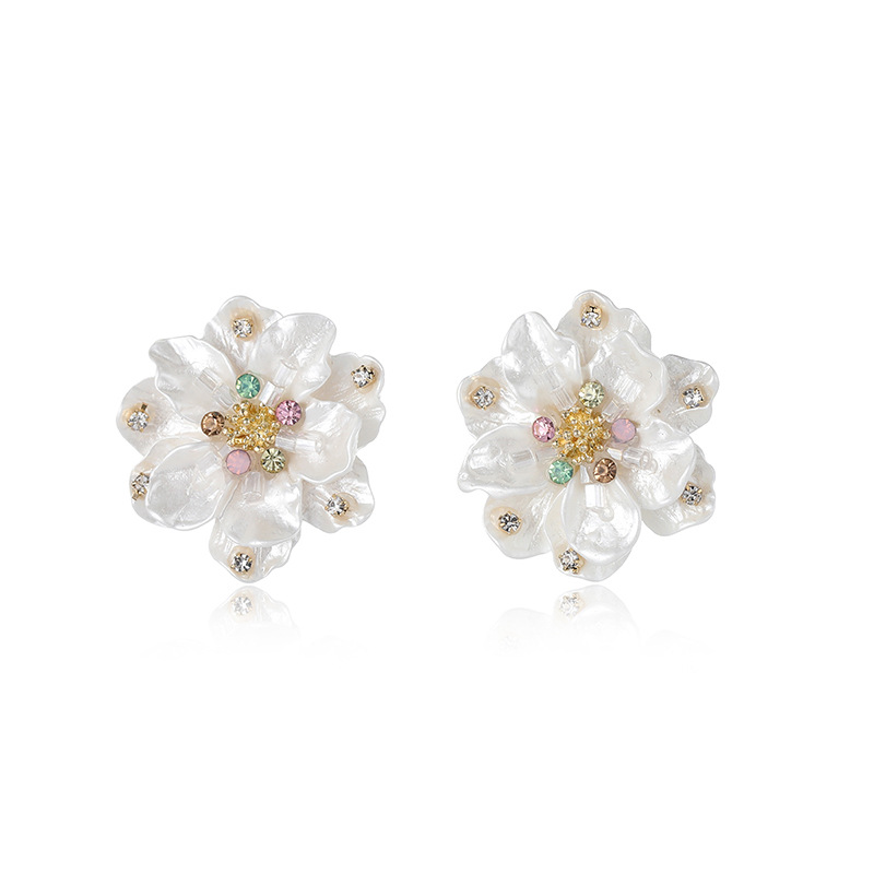 Women Fashion Nz - Perhiasan Baru Anting Kelopak Bunga Temperamen
