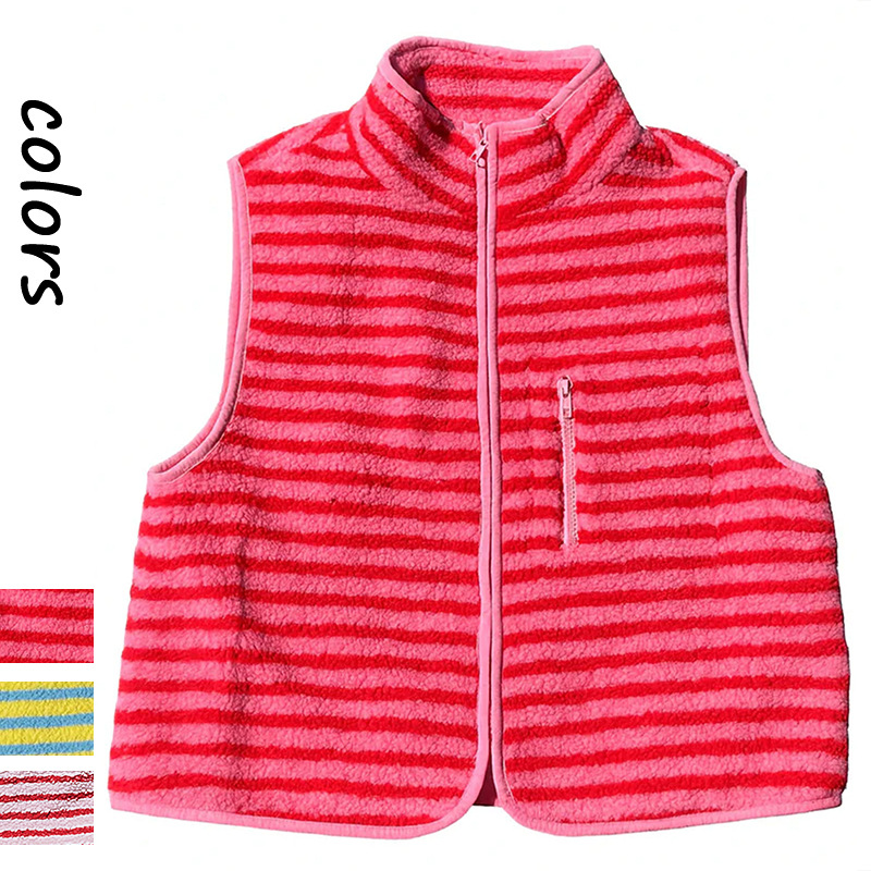 Women'S Fashion Gilet - Rompi Mewah Berlapis Sherpa, Rompi Berwarna-warni,