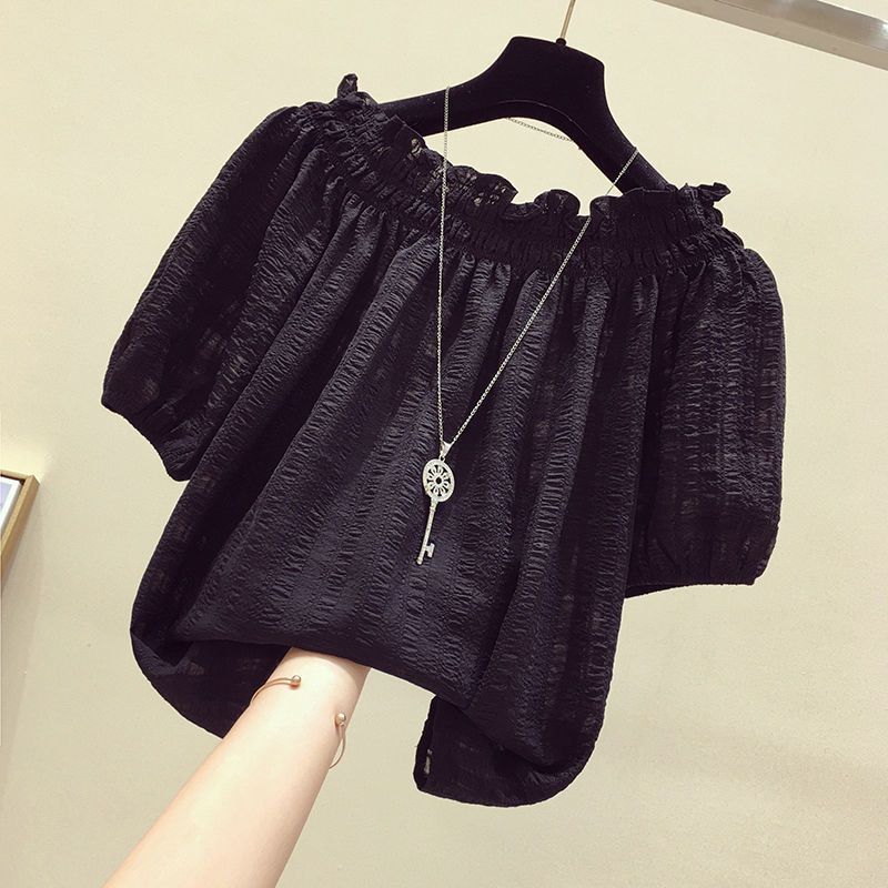 Women'S Fashion Trends Spring 2026 - Blus Wanita Kasual Hitam Kerah Slash