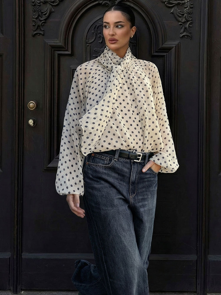 Women'S Fashion Trends 2026 Spring Summer - HH Kemeja Wanita Motif Polkadot Vintage