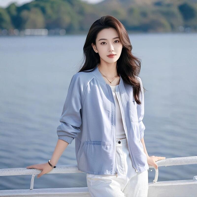 Women'S Fashion Tops - Jaket Ringan Wanita Musim Semi Gugur