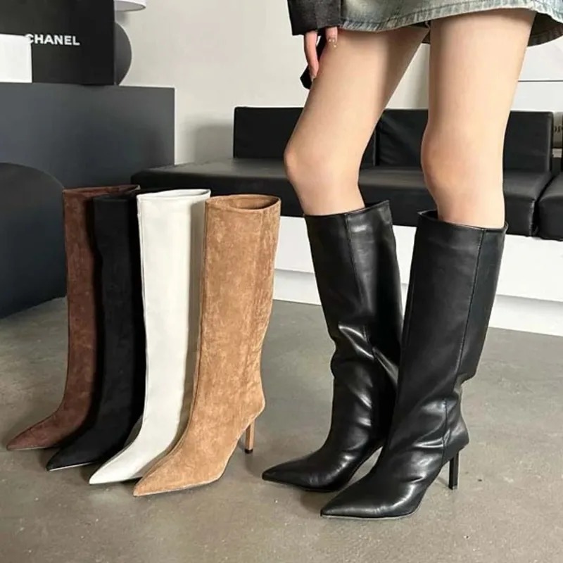 Women'S Fashion Leather Boots - Sepatu Bot Panjang Wanita Mewah Sepatu
