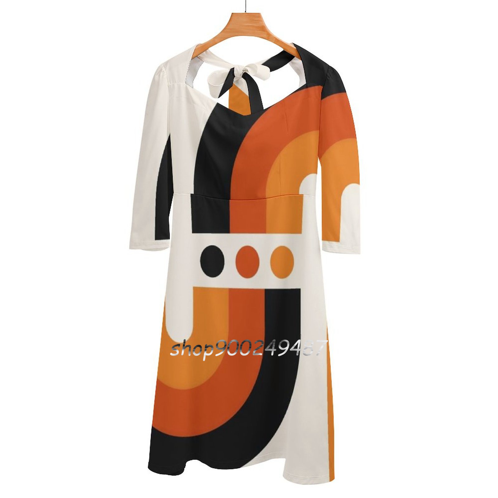 Women'S Fashion In The 60S - Gaun Lebar Pelangi Matahari Terbenam Gaun
