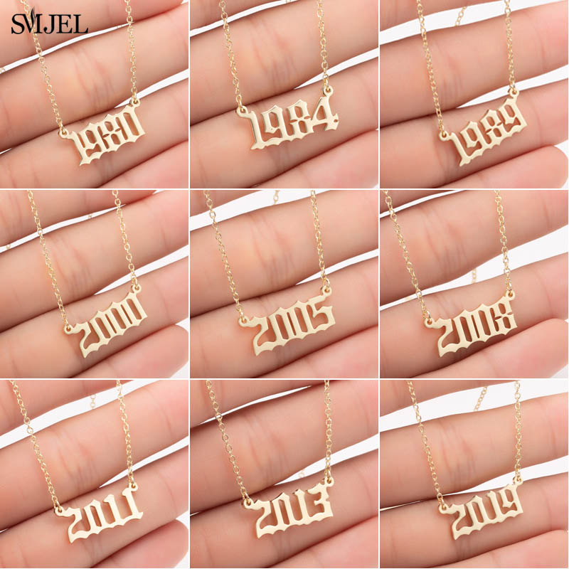 Women'S Fashion Year 2000 - SMJEL personalisasi nomor tahun kalung untuk