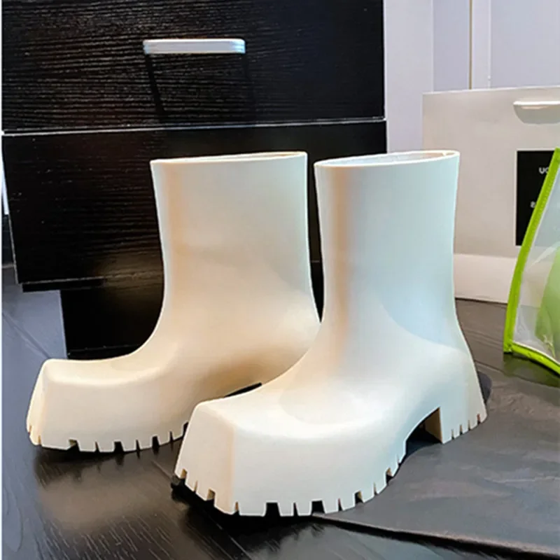 Women'S Fashion Rain Boots - Sepatu Bot Kulit PU Lembut Berkualitas