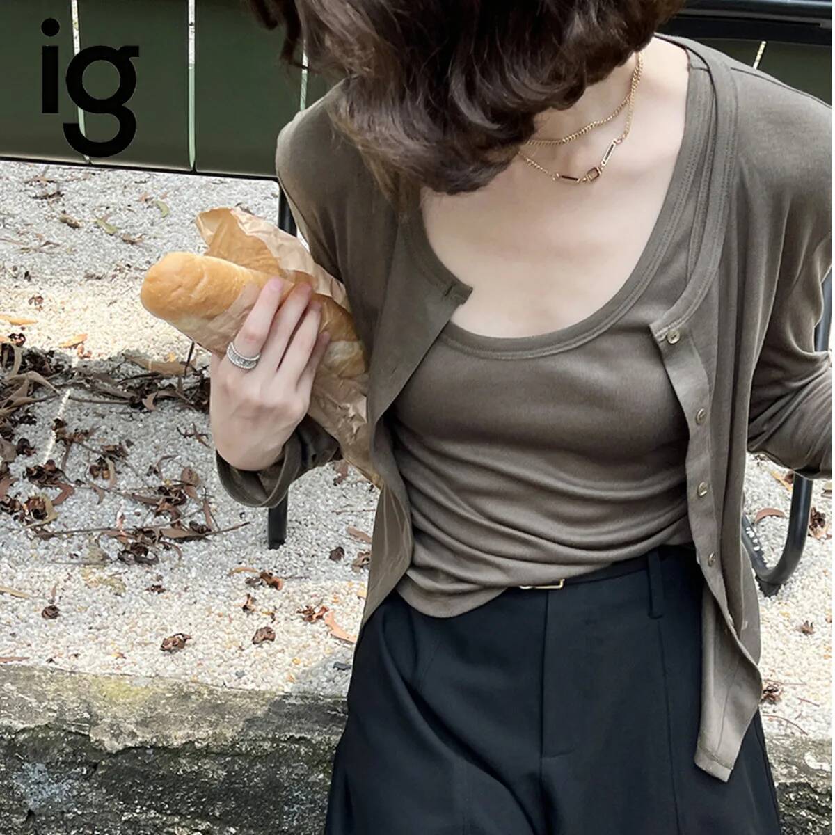 Crop Top Women - Setelan 2 Potong Wanita IG, Atasan