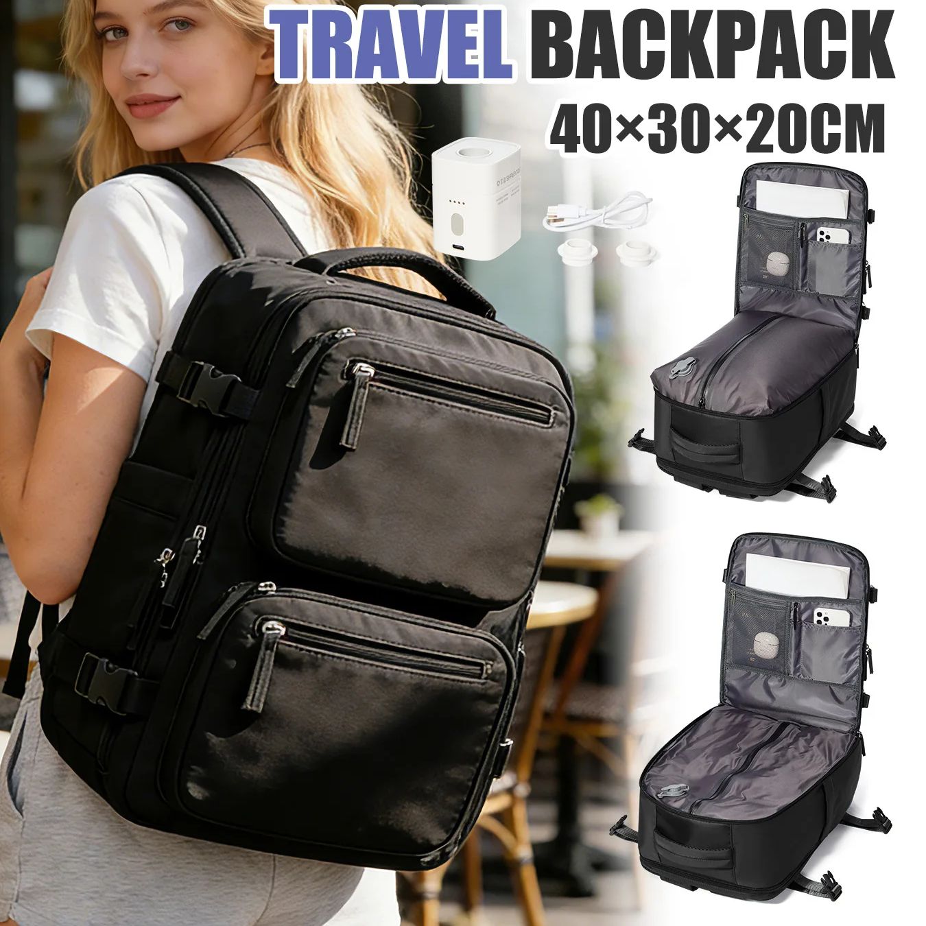 Women'S Fashion Backpack - Ransel Wanita Ransel Vakum dengan Pompa