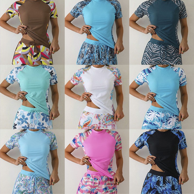Crop Top Women - Tankini Wanita dengan Celana Pendek Crop