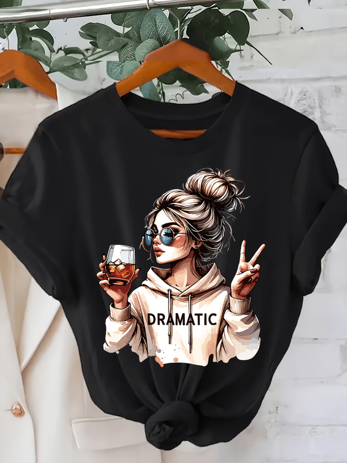 Women'S Fashion Trends 2026 Spring Summer - DRAMATIC 1pc Kaos Wanita Lengan Pendek