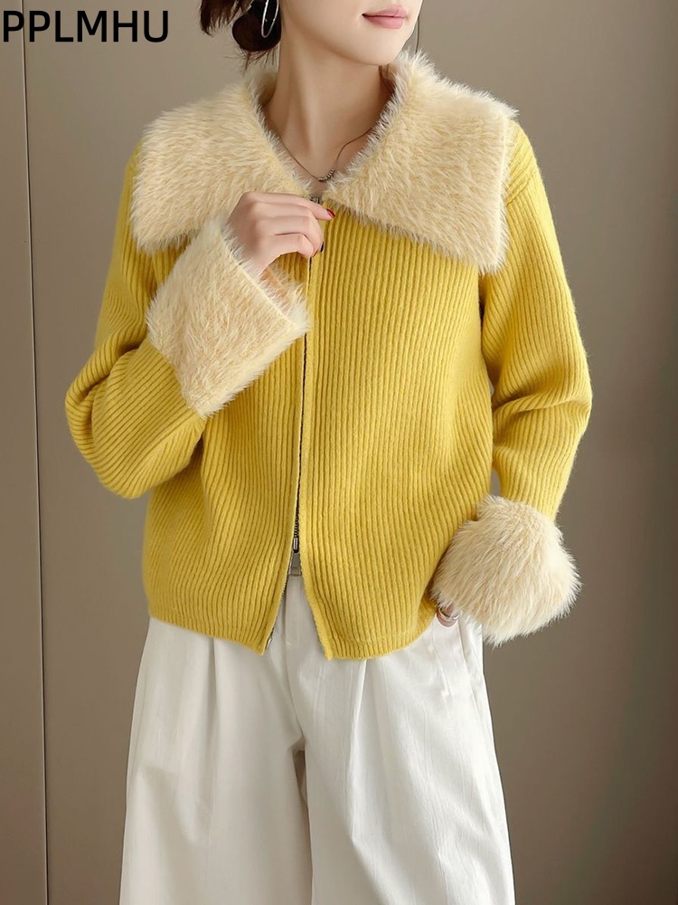 Women'S Fashion Gilet - Sweater Rajut Wanita Kerah Turun dengan