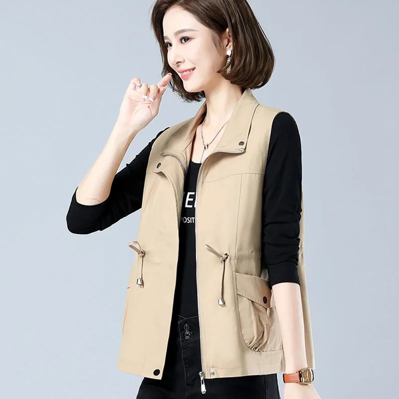 Women'S Fashion Gilet - Rompi Wanita Ringan Kerah Tegak Dengan
