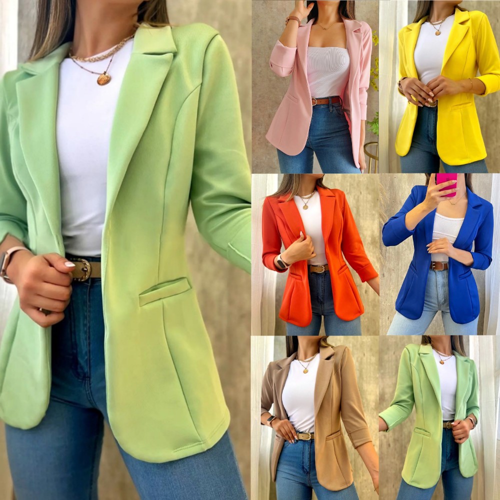 Blazer Women Oversized - Blazer wanita 2026 kasual warna polos