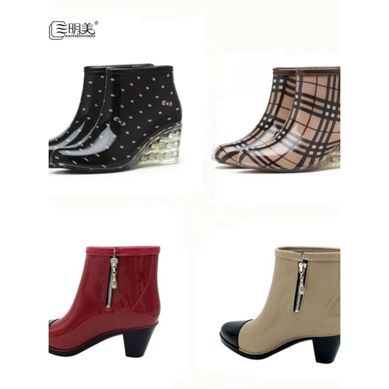 Sepatu Bot Hujan Wanita Hak Ti - Women'S Fashion Rain Boots ulasan dan harga