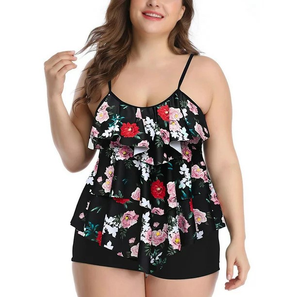 Tankini Wanita Bikini Motif Bu - Crop Top Women ulasan dan harga