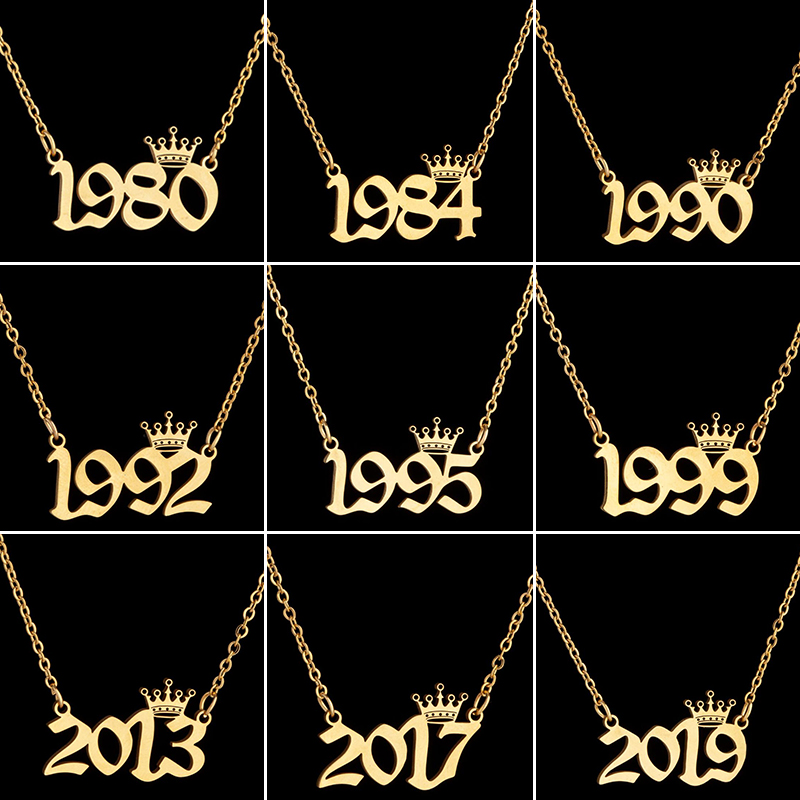 Kalung Nomor Tahun Mahkota Baj - Women'S Fashion Year 2000 ulasan dan harga
