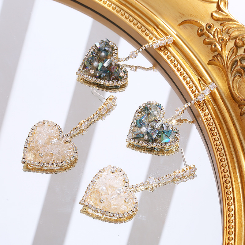 Anting Berbentuk Hati Kristal  - Women Fashion Nz ulasan dan harga