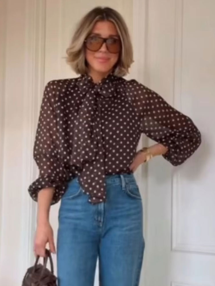 HH Kemeja Wanita Motif Polkado - Women'S Fashion Trends 2026 Spring Summer ulasan dan harga