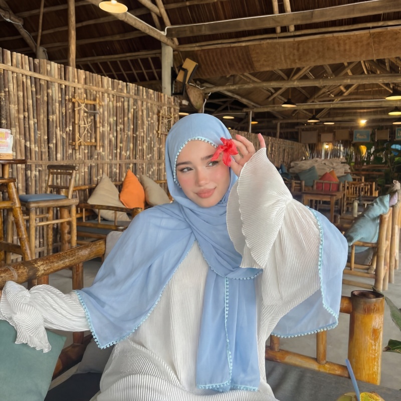 Hijab Muslim Chiffon Bordir Bu - Women Fashion Wear ulasan dan harga