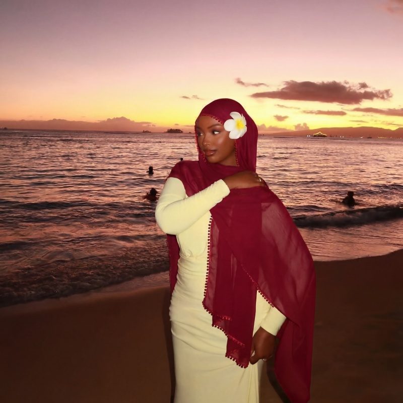 Hijab Muslim Chiffon Bordir Bu - Women Fashion Wear ulasan dan harga