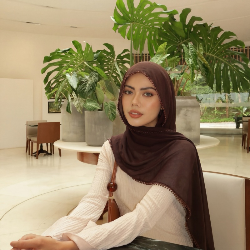 Hijab Muslim Chiffon Bordir Bu - Women Fashion Wear ulasan dan harga