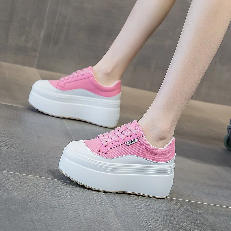 8cm baru kanvas kulit asli wan - Women'S Fashion Gym Shoes ulasan dan harga