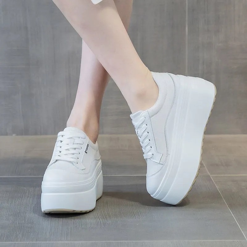 8cm baru kanvas kulit asli wan - Women'S Fashion Gym Shoes ulasan dan harga