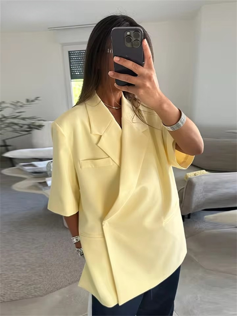 Jaket Setelan Wanita Kerah Lon - Blazer Women Oversized ulasan dan harga