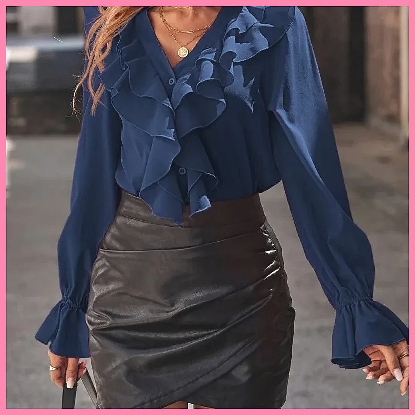 Blus Elegan Wanita Model V-Nec - Women'S Fashion Tops ulasan dan harga