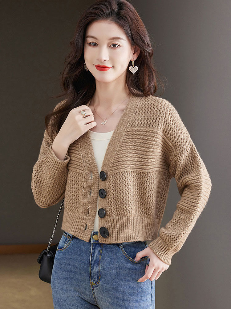 Kardigan Rajutan Pendek Kasual - Women'S Fashion Gilet ulasan dan harga