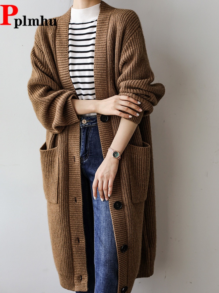 Kardigan Rajut Panjang Longgar - Women'S Fashion Gilet ulasan dan harga