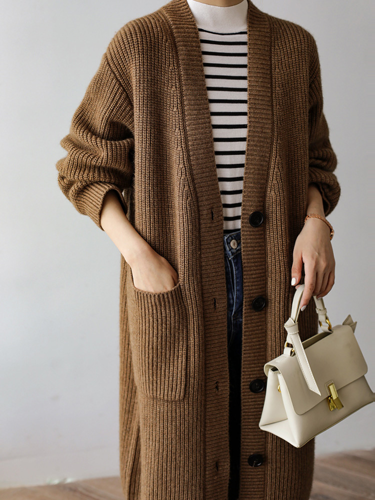 Kardigan Rajut Panjang Longgar - Women'S Fashion Gilet ulasan dan harga