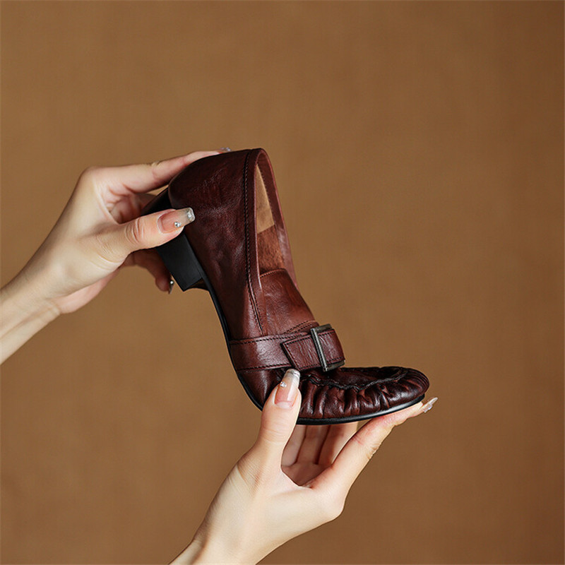 Sepatu ujung bulat berlipat mo - Women'S Fashion Shoes ulasan dan harga