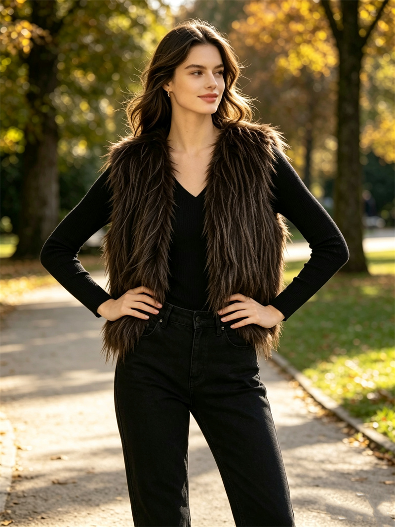 Rompi Bulu Imitasi Wanita Guob - Women'S Fashion Gilet ulasan dan harga