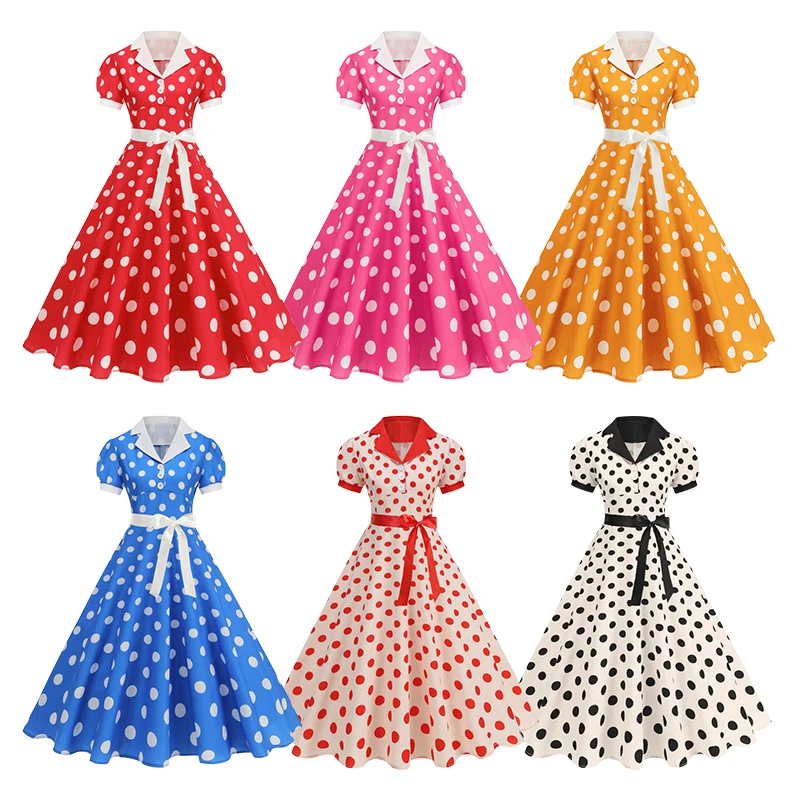 Gaun Musim Panas Vintage Polka - Women'S Fashion In The 60S ulasan dan harga