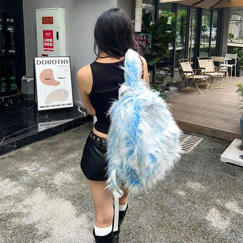 JIAERDI Ransel Bulu Panjang Bi - Women Fashion Online ulasan dan harga