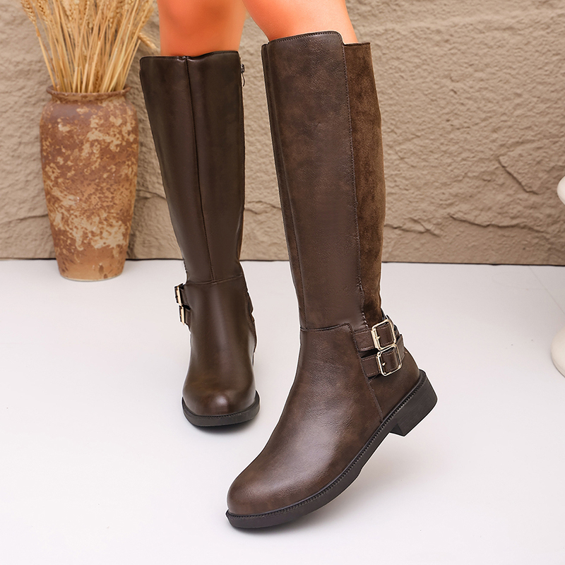 Sepatu Bot Berkuda Wanita Kuli - Women'S Fashion Leather Boots ulasan dan harga