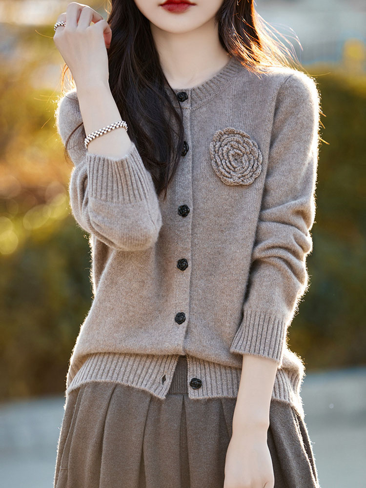 Kardigan Rajutan Bunga Mantel  - Women'S Fashion Gilet ulasan dan harga