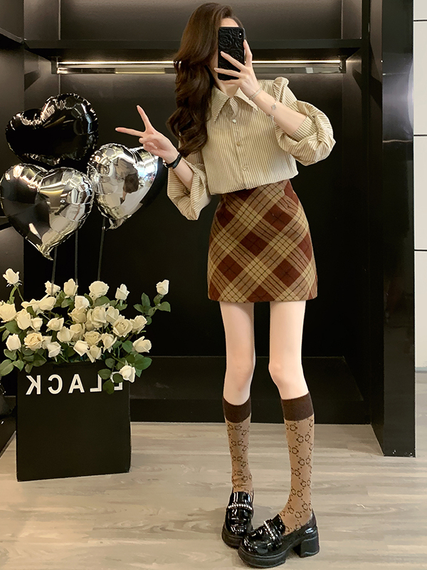 Kemeja Lengan Panjang Motif Ko - Women Fashion Online ulasan dan harga