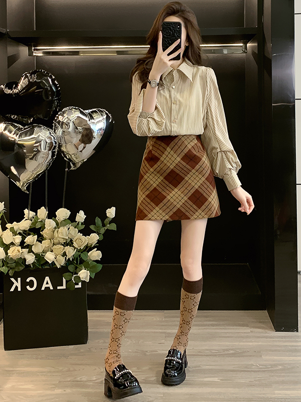 Kemeja Lengan Panjang Motif Ko - Women Fashion Online ulasan dan harga