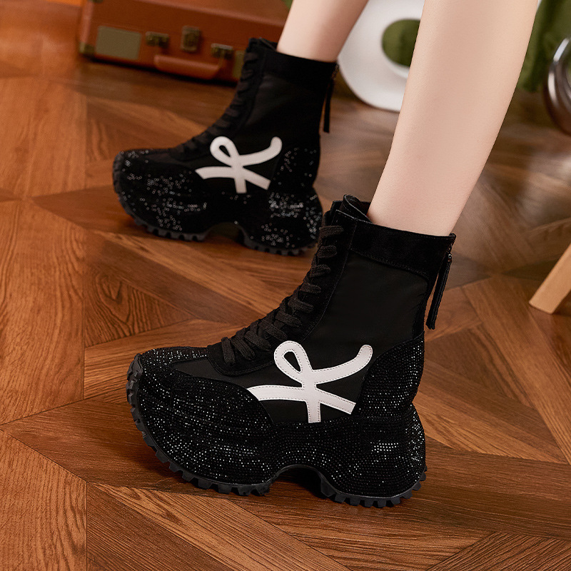 Sepatu Bot Modis High-Top Sol  - Women'S Fashion Leather Boots ulasan dan harga