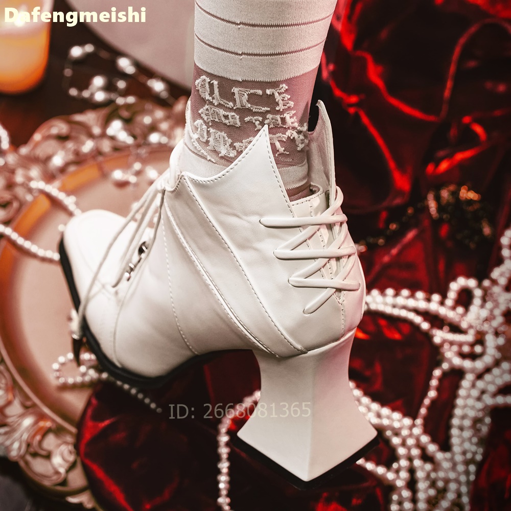 Sepatu Bot Kulit Putih Berujun - Women'S Fashion Leather Boots ulasan dan harga