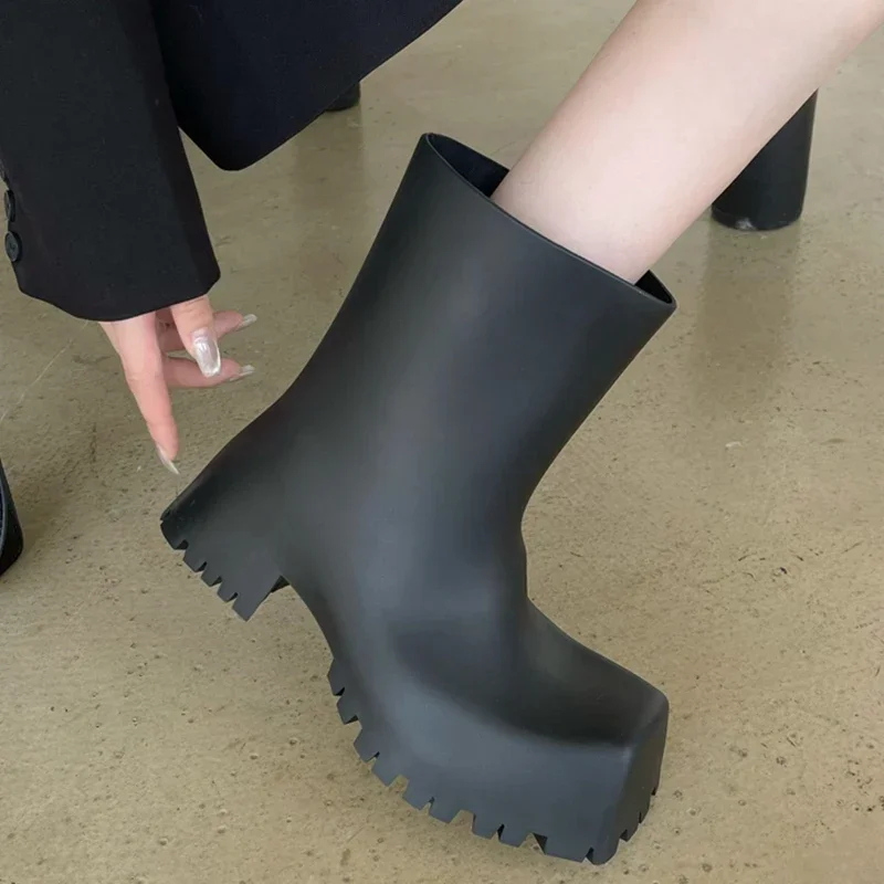 Sepatu Bot Kulit PU Lembut Ber - Women'S Fashion Rain Boots ulasan dan harga