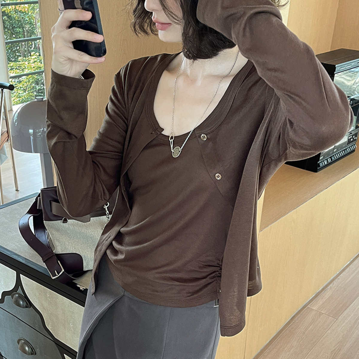 Setelan 2 Potong Wanita IG, At - Crop Top Women ulasan dan harga