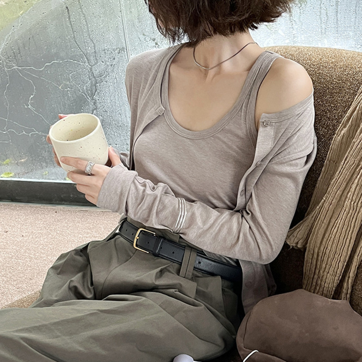 Setelan 2 Potong Wanita IG, At - Crop Top Women ulasan dan harga