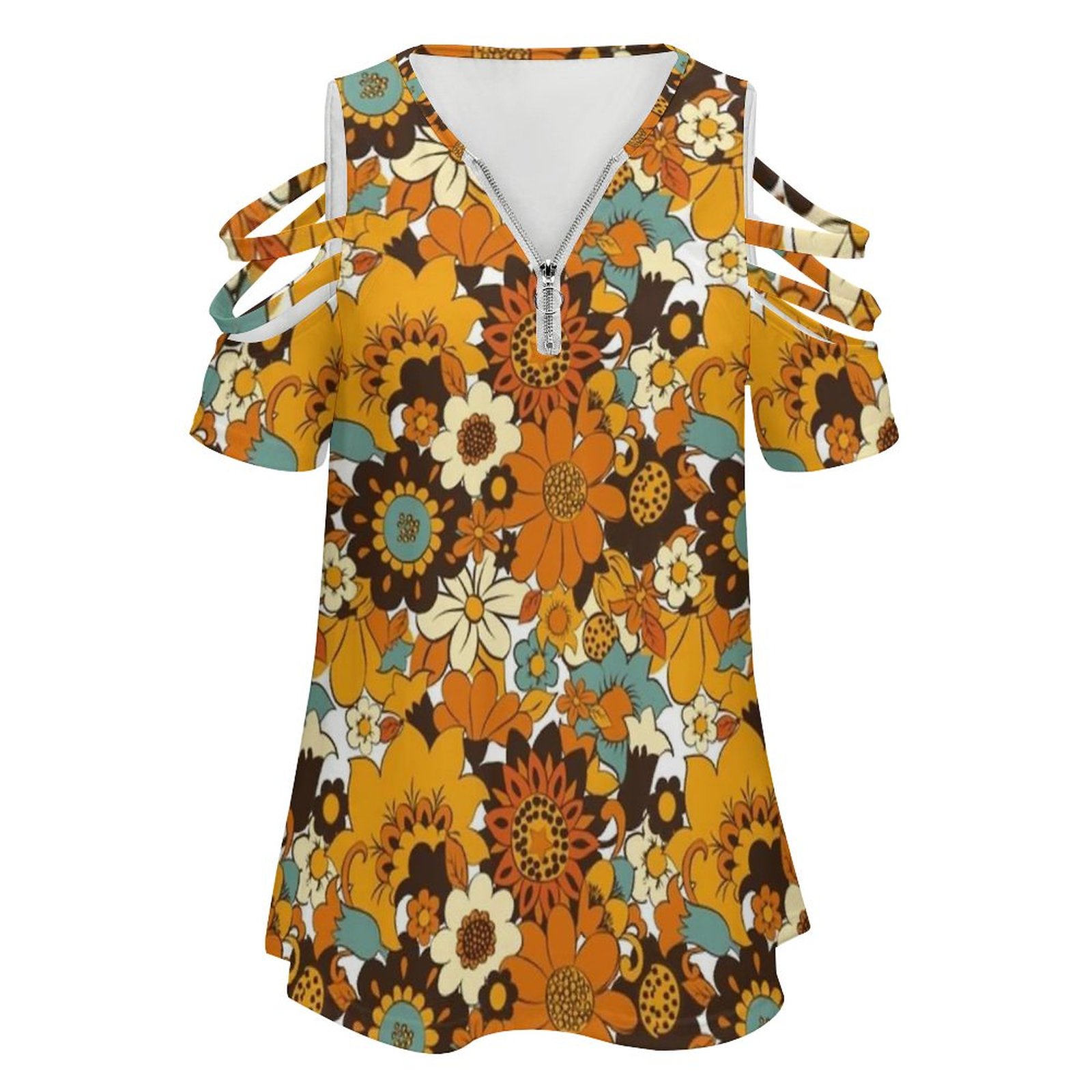 70S 60S Retro Bunga Daya, Pola - Women'S Fashion In The 60S ulasan dan harga