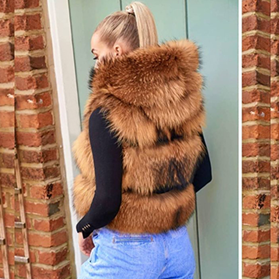 Rompi Bulu Rakun Asli Rompi Wa - Women'S Fashion Gilet ulasan dan harga