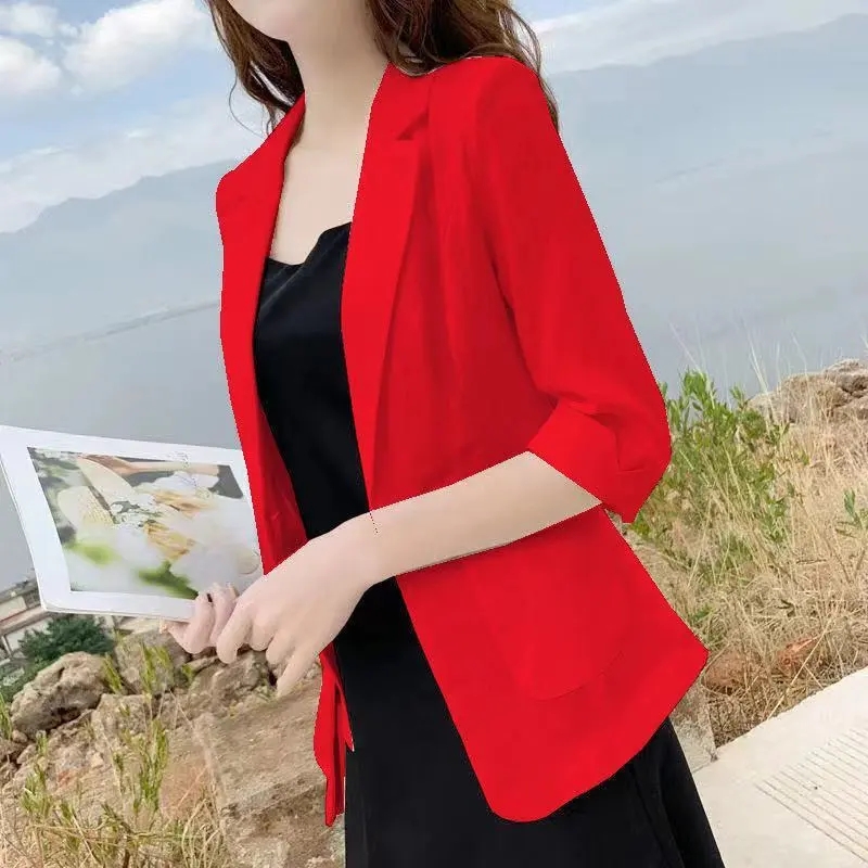 Jaket Wanita Linen Tipis Model - Blazer Women Oversized ulasan dan harga