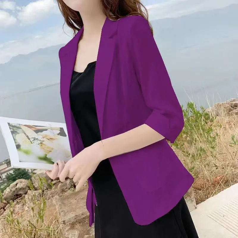 Jaket Wanita Linen Tipis Model - Blazer Women Oversized ulasan dan harga
