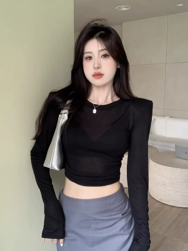 Y2K Kaus Lengan Panjang Bantal - Crop Top Women ulasan dan harga